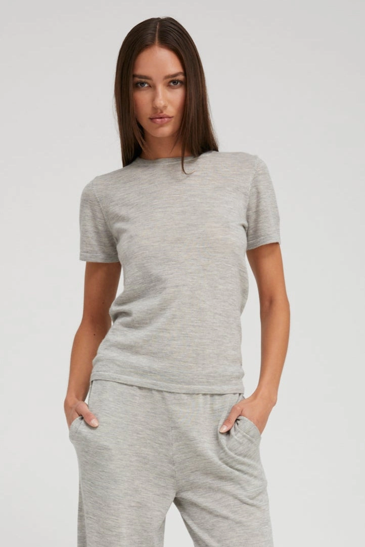 Breathable Knit Fabric Oxford Ultra Fine Cashmere Tee