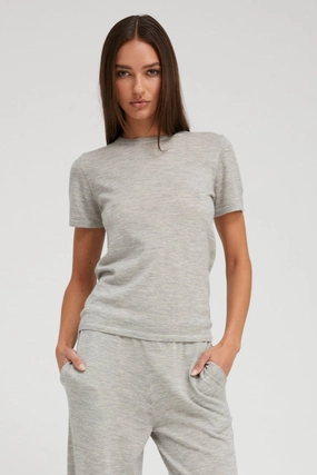 Breathable Knit Fabric Oxford Ultra Fine Cashmere Tee
