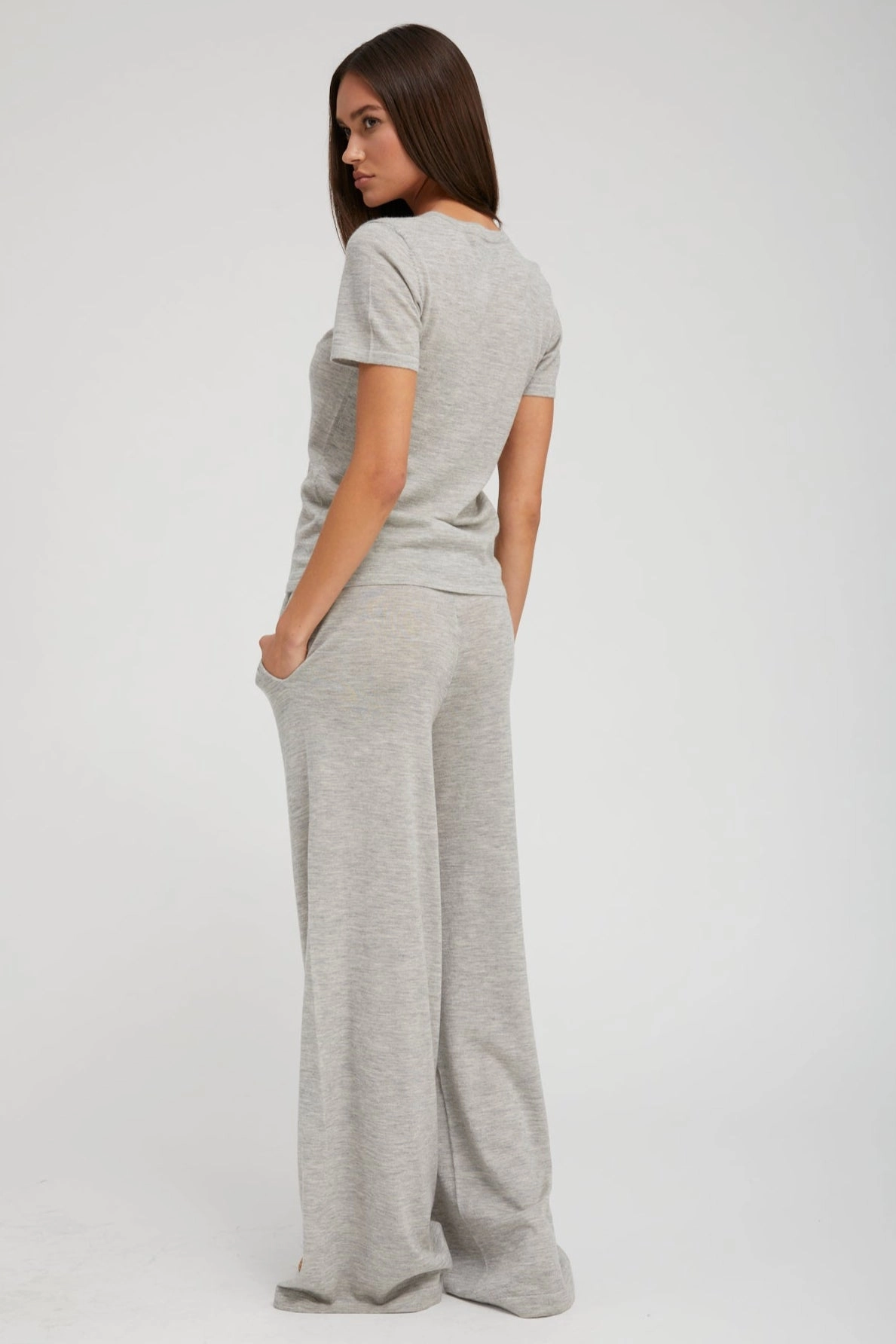 Heat Dissipating RuggedDurability Oxford Ultra Fine Cashmere Wide Leg Pants