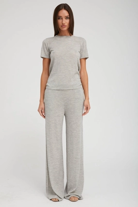 Oxford Ultra Fine Cashmere Wide Leg Pants Tight Waist Quick Fit Wear