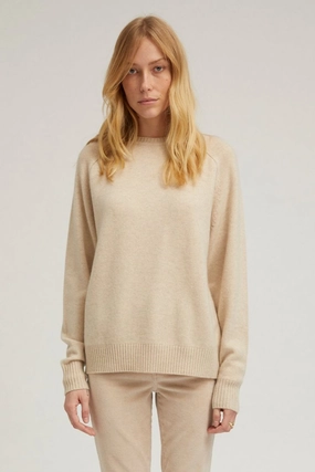 Oyster Cashmere Boyfriend Sweater Tailored Silhouette