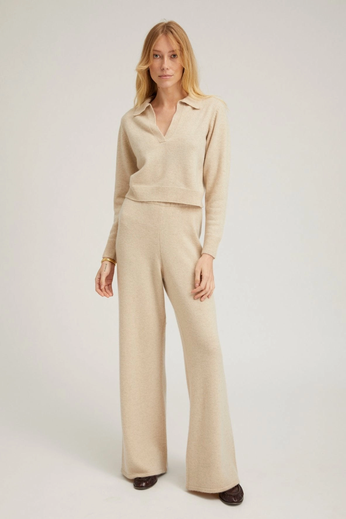 Oyster Cashmere Easy Pants Move Easy Athletic Flex Wear