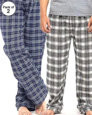 Pack of 2 - Men's Cotton Check Pajama - Cotton Yarn Dyed Flannel Men's Pajama MF-20