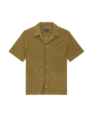 Paco Copacabana Jacquard Terry Shirt With Patch Pockets - Spinach