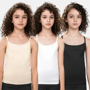 Padded Camisole | For Teens | Flat Padding | Covers Nipple Buds | Pack Of 3