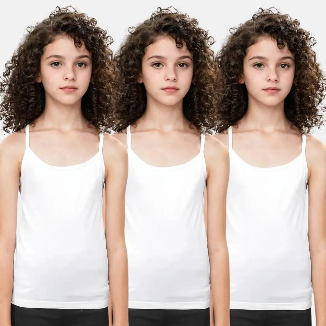 Padded Camisole | For Teens | Flat Padding | Covers Nipple Buds | Pack Of 3