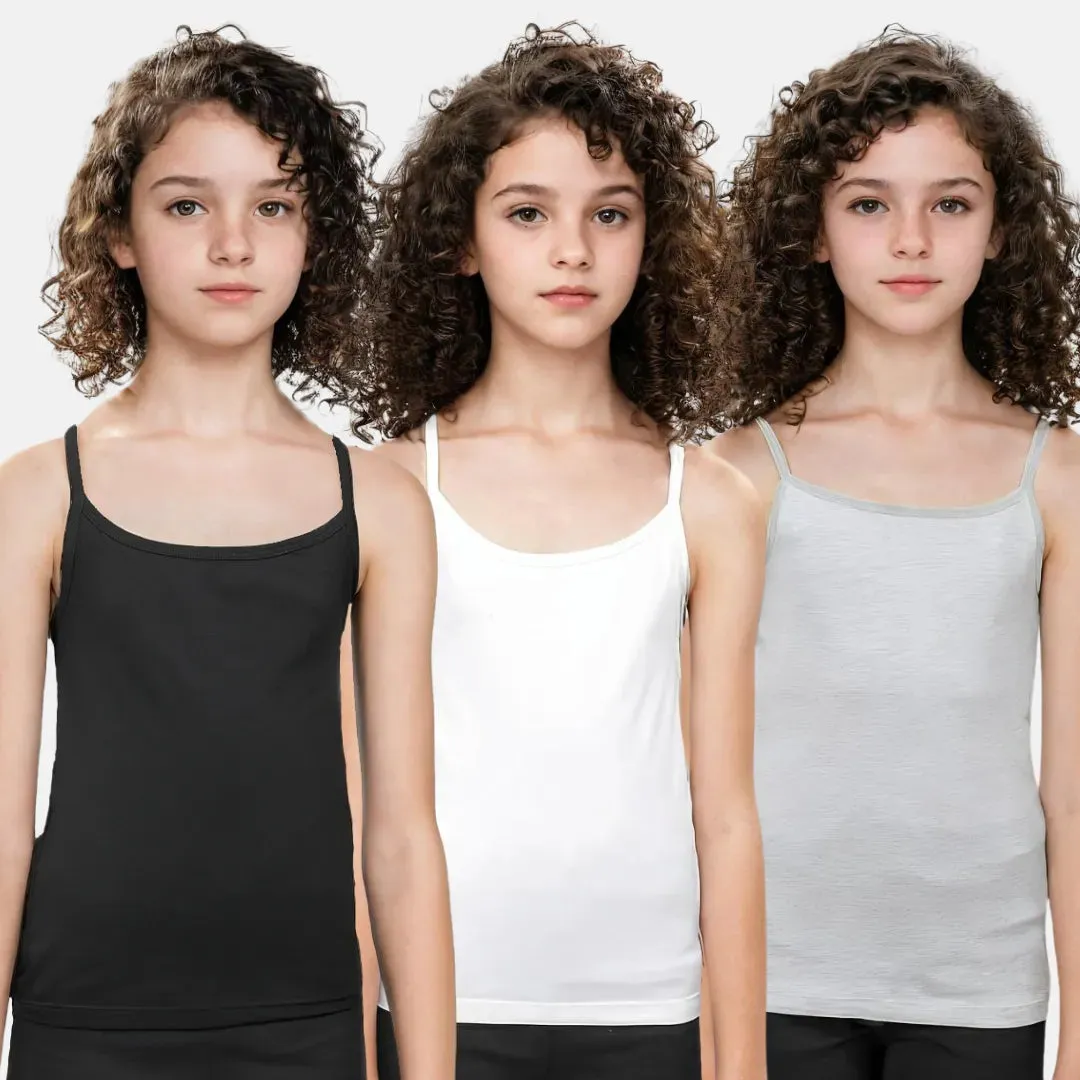 Padded Camisole | For Teens | Flat Padding | Covers Nipple Buds | Pack Of 3