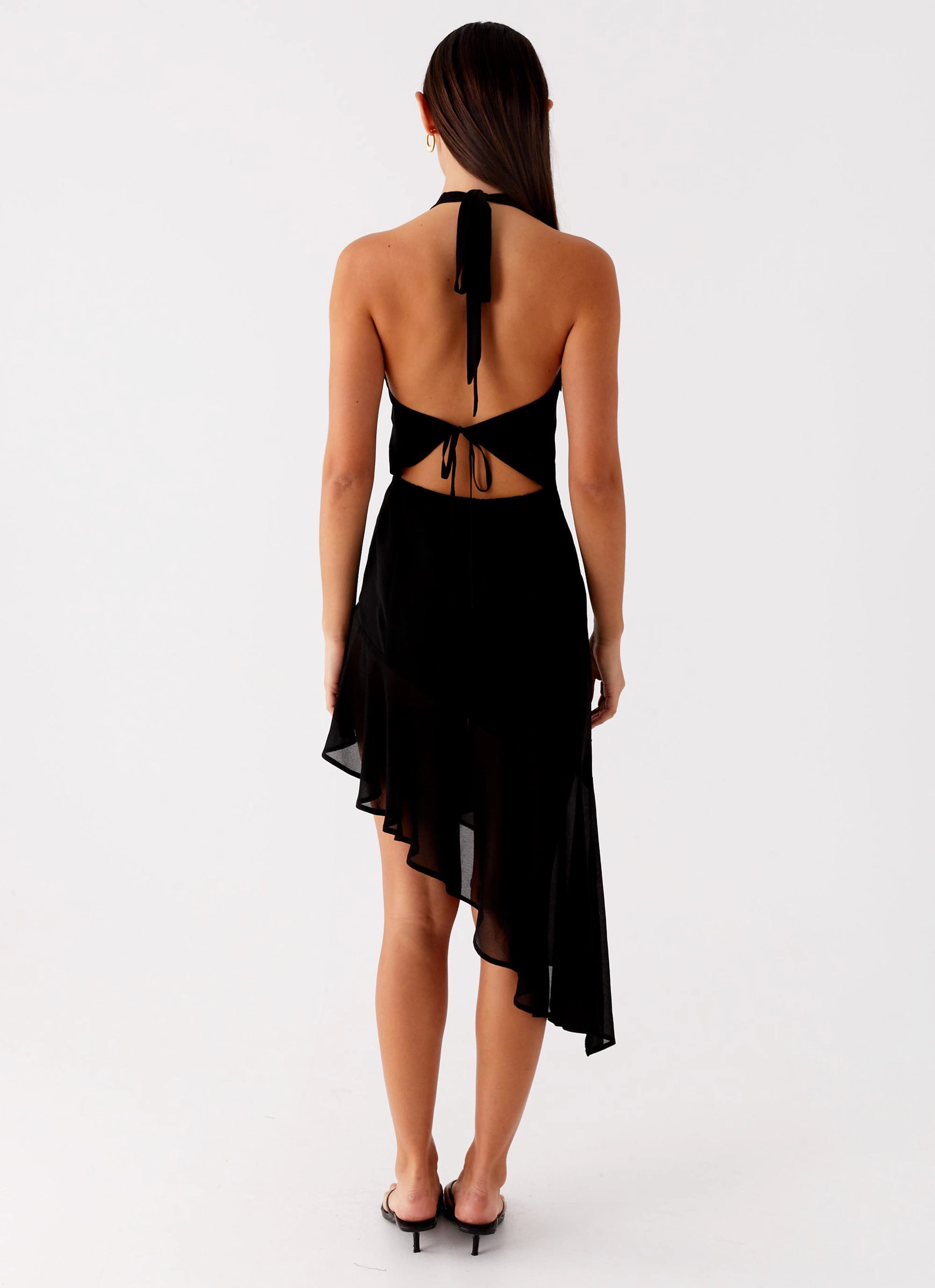 Clean Slate Midi Dress - Black City-Style Snap-Closure