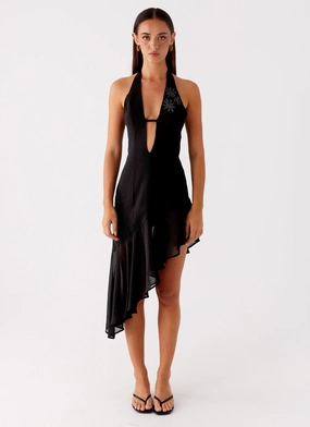 Clean Slate Midi Dress - Black Body Fit