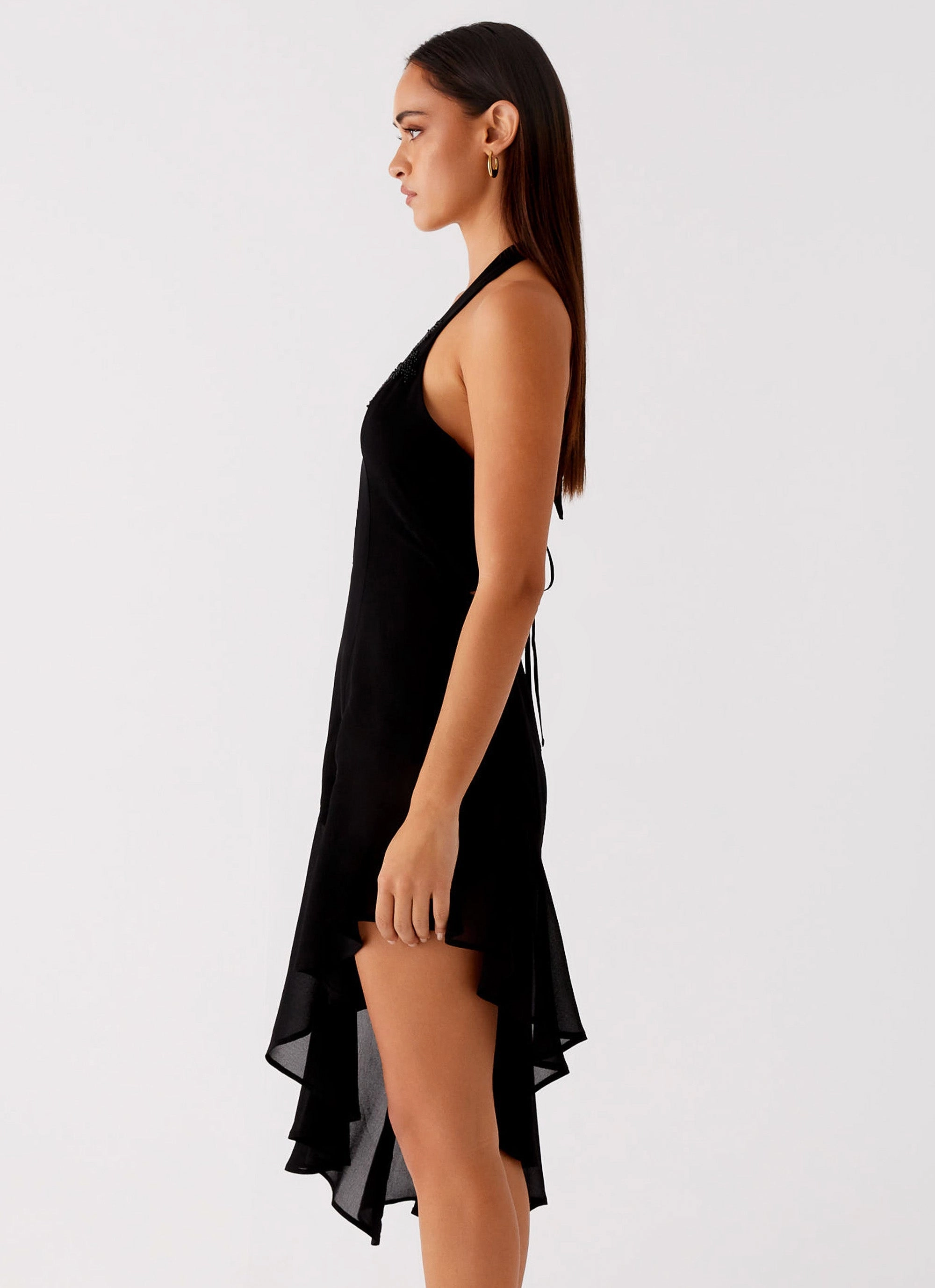 Clean Slate Midi Dress - Black Farm Scene Bright bold dress