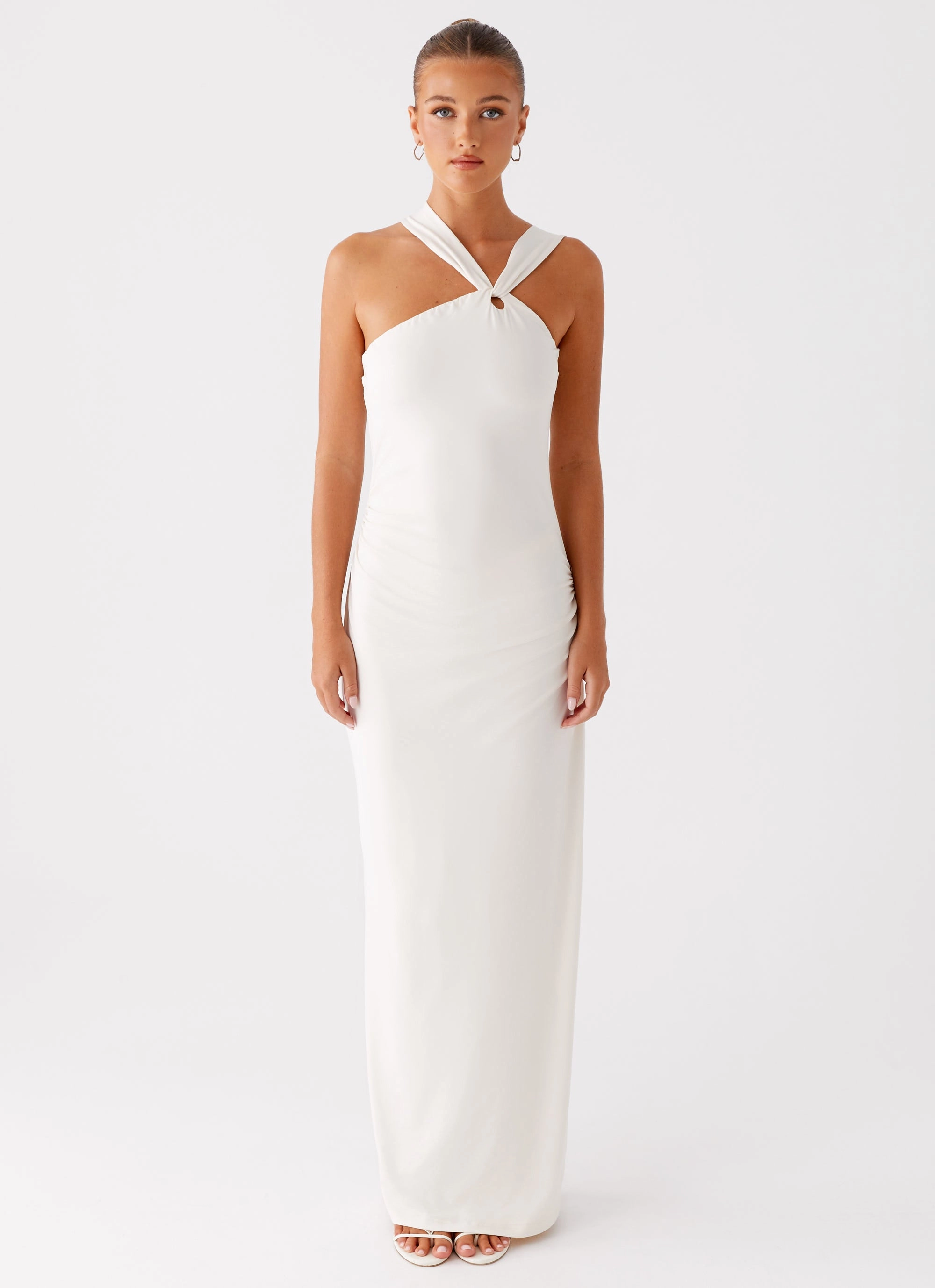 Bishop-Sleeve Tamira Maxi Dress - Ivory