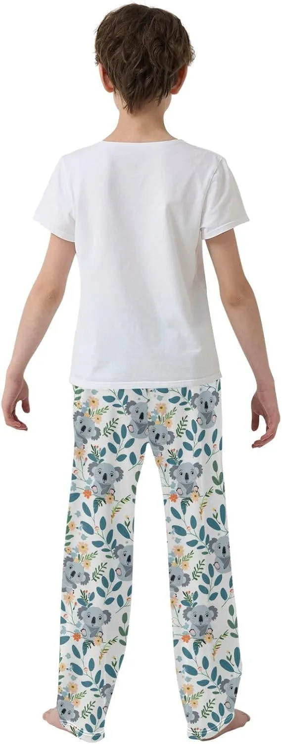 Pajama Bottoms, Koala with Leaves Sleeping Pant Lounge Wear Long Pants Sleepwear