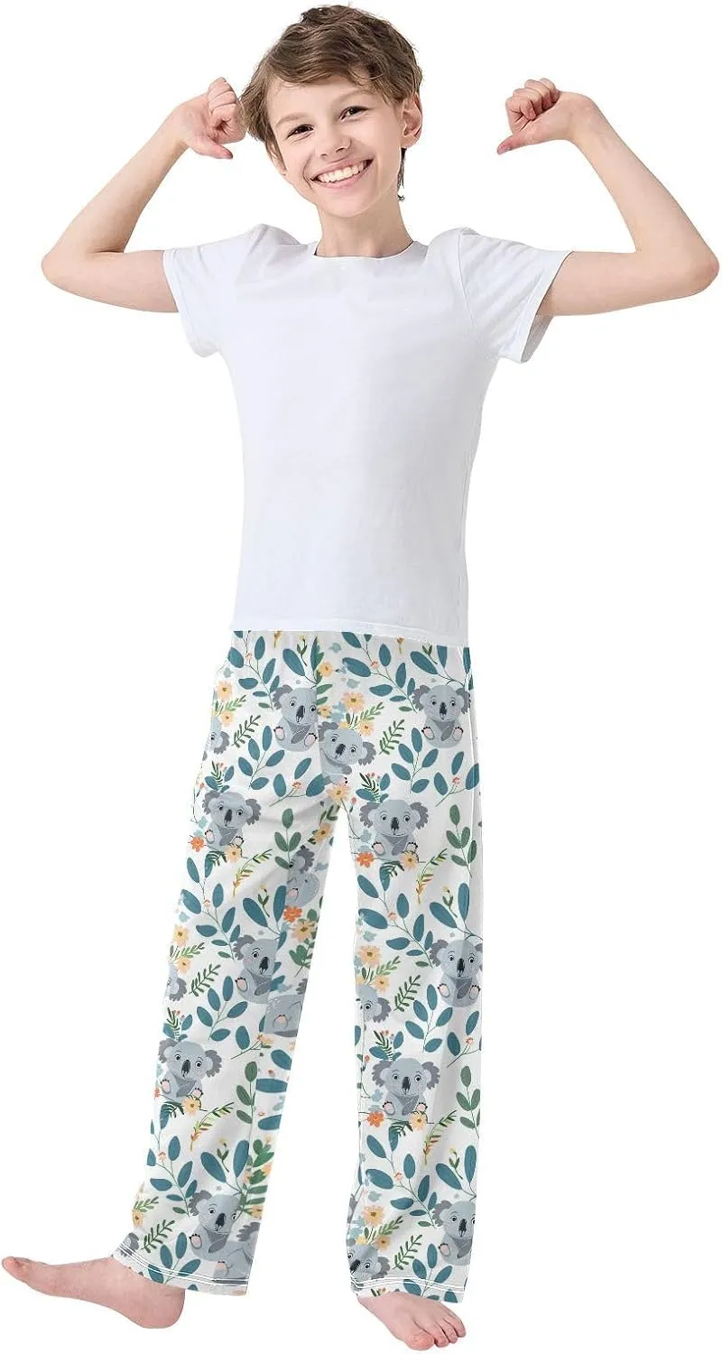Pajama Bottoms, Koala with Leaves Sleeping Pant Lounge Wear Long Pants Sleepwear