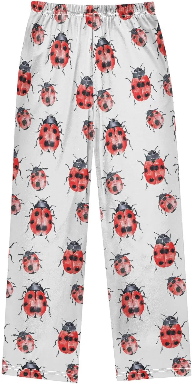 Pajama Bottoms, Ladybirds Watercolor Insects Pajamas Pant Sleep Long Pants Lounge Wear Sleepwear Pjs