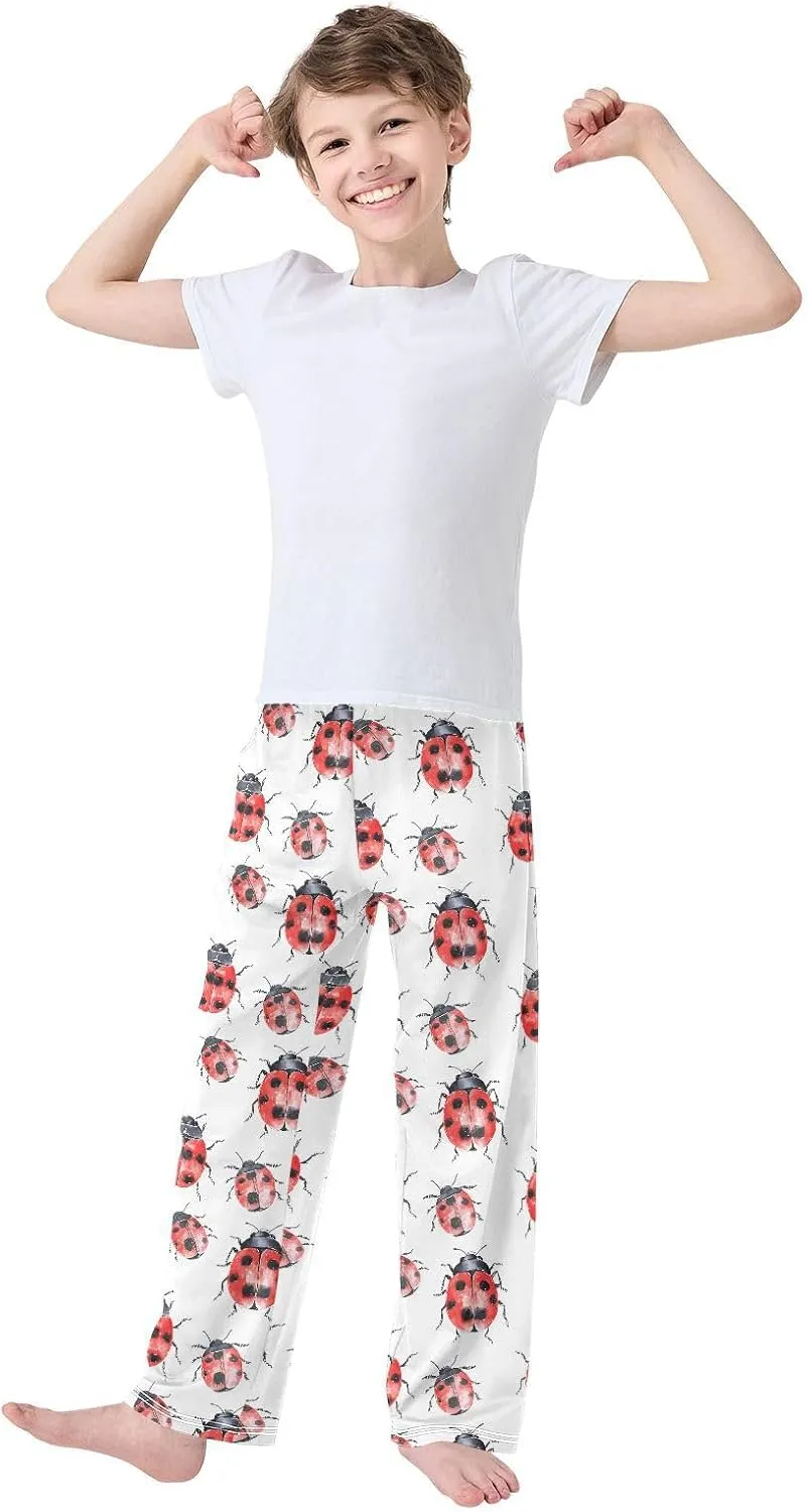Pajama Bottoms, Ladybirds Watercolor Insects Pajamas Pant Sleep Long Pants Lounge Wear Sleepwear Pjs