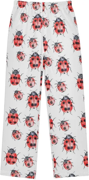 Pajama Bottoms, Ladybirds Watercolor Insects Pajamas Pant Sleep Long Pants Lounge Wear Sleepwear Pjs