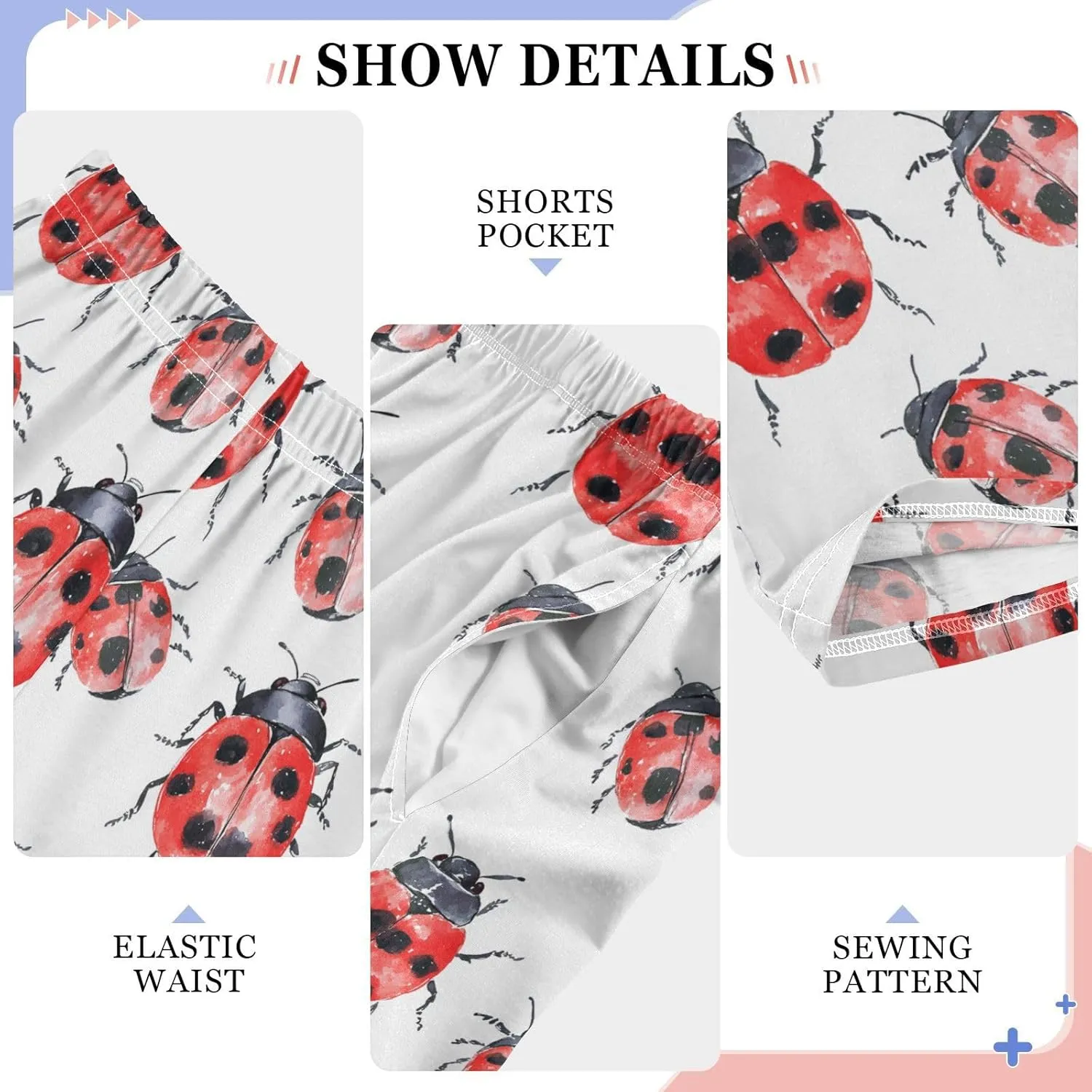 Pajama Bottoms, Ladybirds Watercolor Insects Pajamas Pant Sleep Long Pants Lounge Wear Sleepwear Pjs