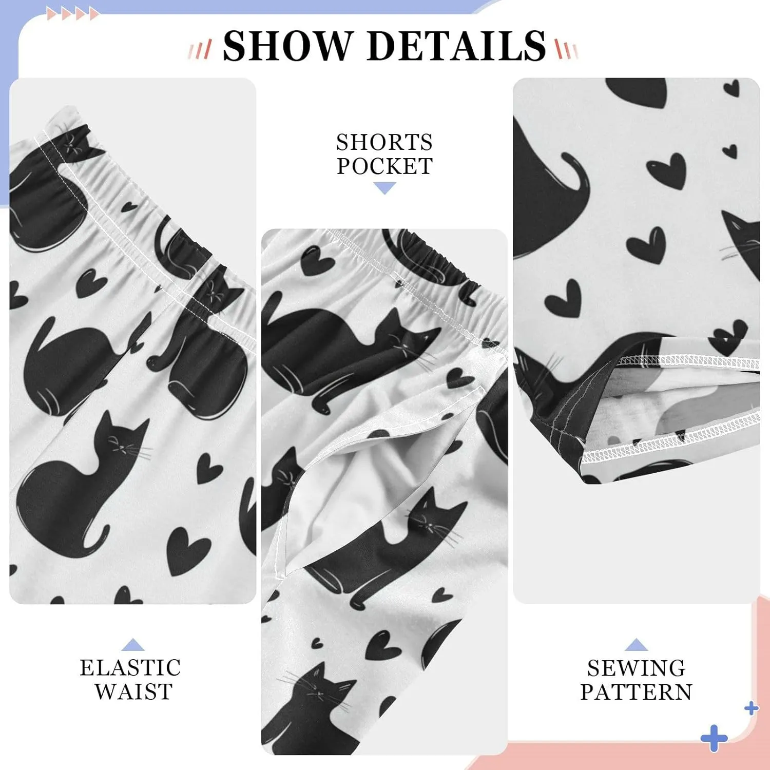 Pajama Bottoms, Pajamas Long Pant Black Silhouette Cats Lounge Wear Casual Sleep Pants Soft Pjs Sleepwear