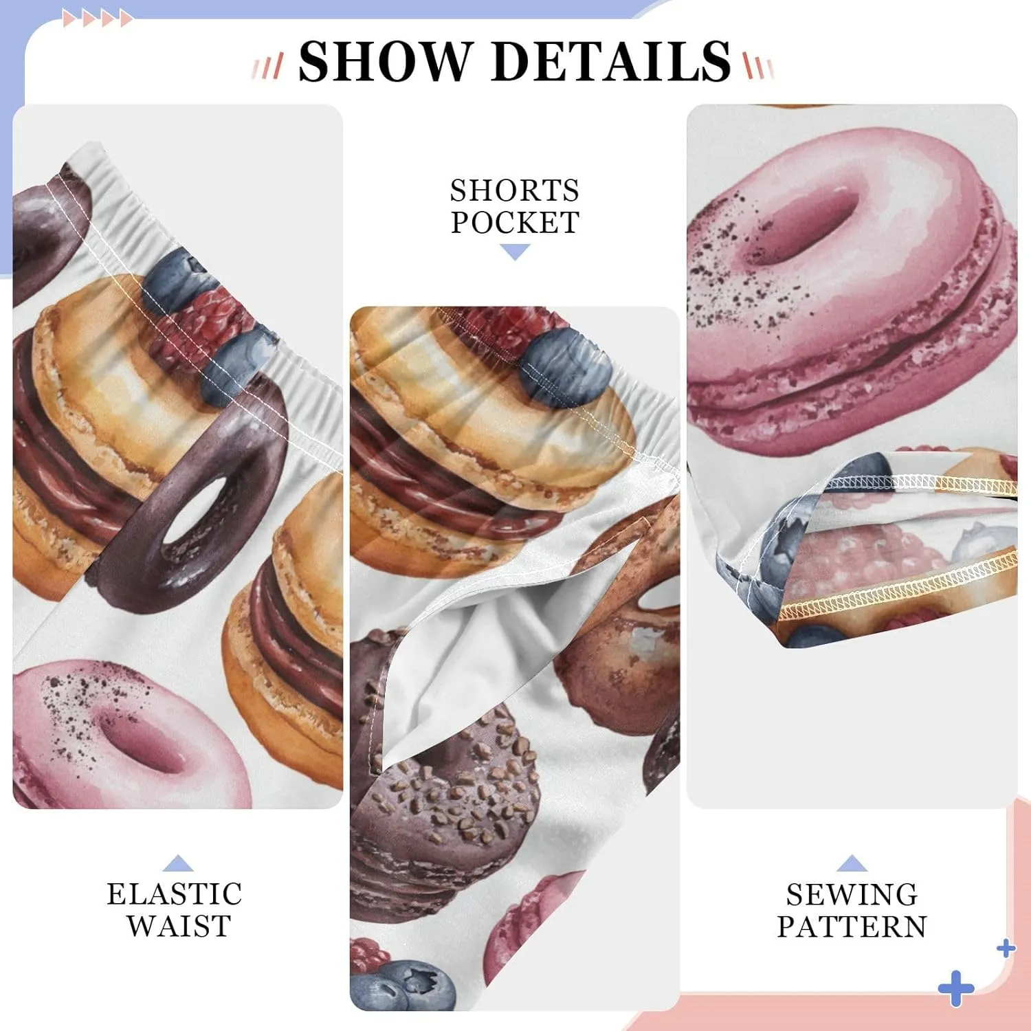 Pajama Bottoms, Pajamas Long Pant Cartoon Chocolate Desserts Lounge Wear Casual Sleep Pants Soft Pjs Sleepwear