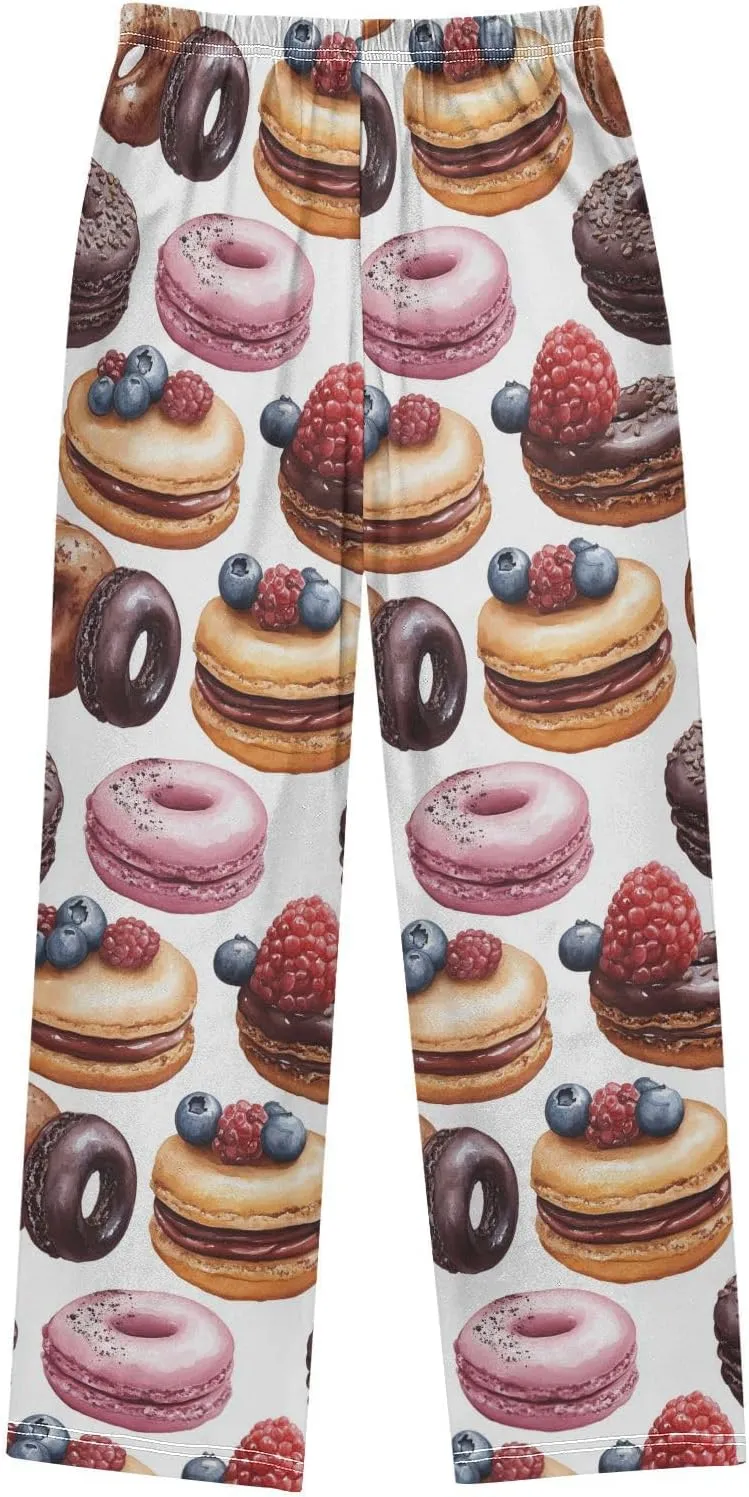 Pajama Bottoms, Pajamas Long Pant Cartoon Chocolate Desserts Lounge Wear Casual Sleep Pants Soft Pjs Sleepwear
