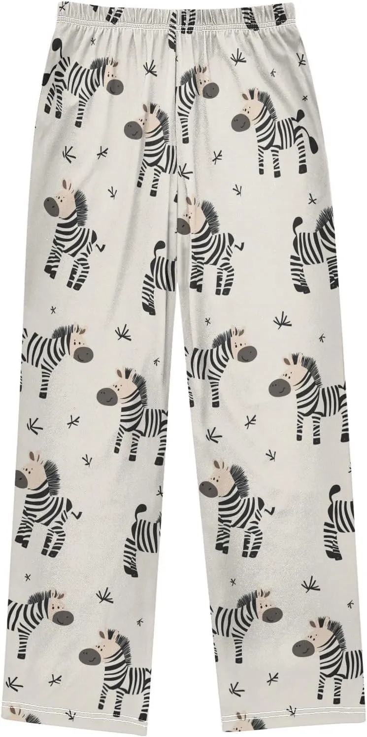 Pajama Bottoms, Pajamas Long Pant Cartoon Zebras Lounge Wear Casual Sleep Pants Soft Pjs Sleepwear