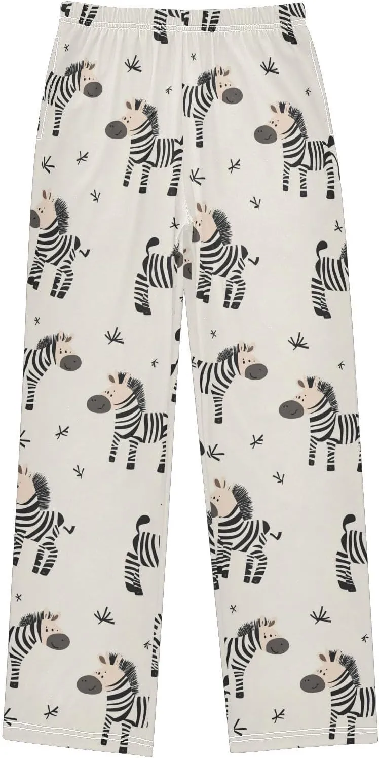 Pajama Bottoms, Pajamas Long Pant Cartoon Zebras Lounge Wear Casual Sleep Pants Soft Pjs Sleepwear