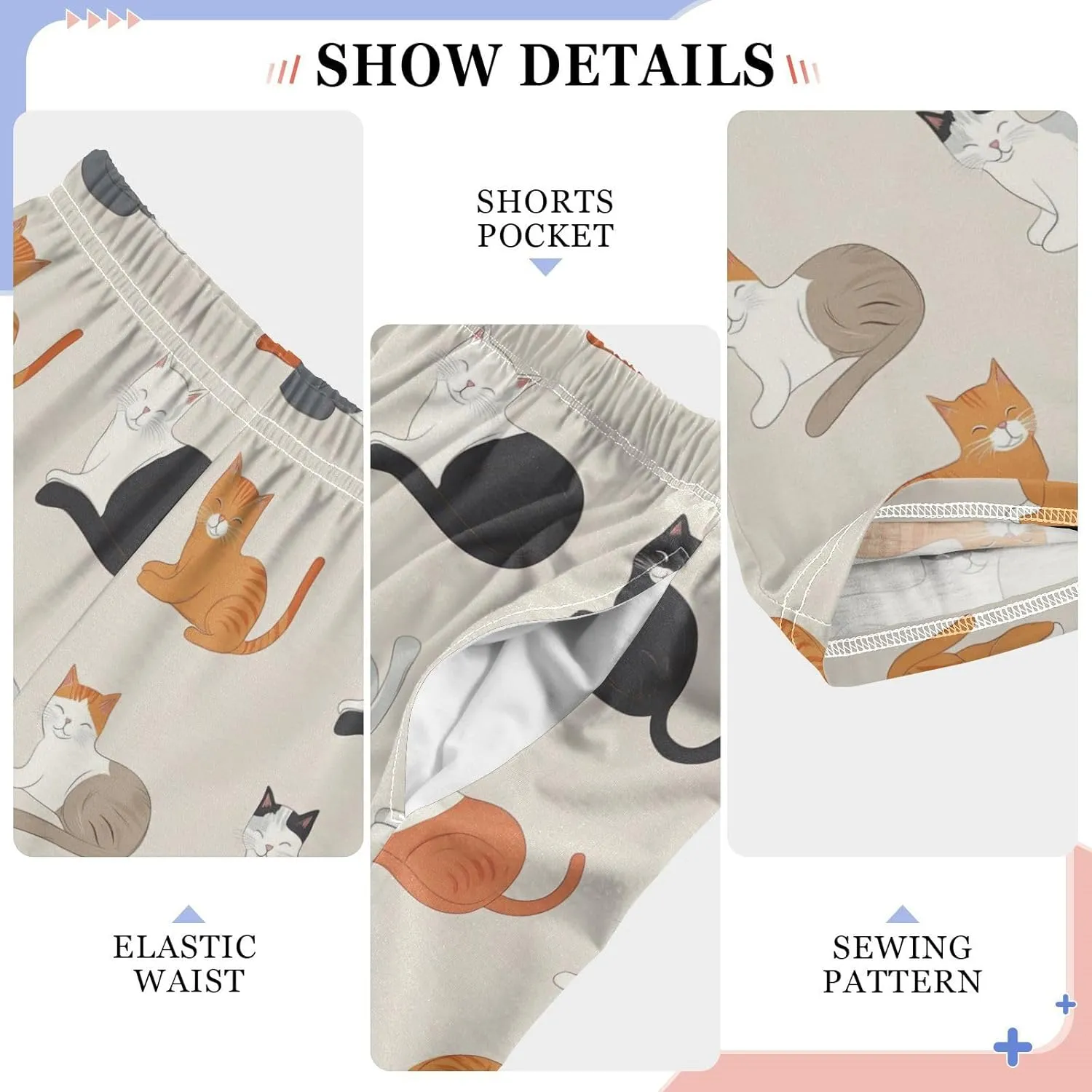 Pajama Bottoms, Pajamas Long Pant Cats Cartoon Lounge Wear Casual Sleep Pants Soft Pjs Sleepwear