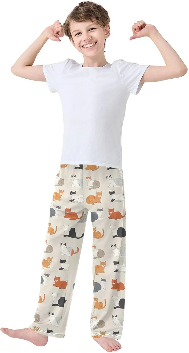 Pajama Bottoms, Pajamas Long Pant Cats Cartoon Lounge Wear Casual Sleep Pants Soft Pjs Sleepwear