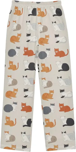 Pajama Bottoms, Pajamas Long Pant Cats Cartoon Lounge Wear Casual Sleep Pants Soft Pjs Sleepwear