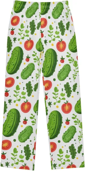 Pajama Bottoms, Pajamas Long Pant Cucumber Tomato Lounge Wear Casual Sleep Pants Soft Pjs Sleepwear