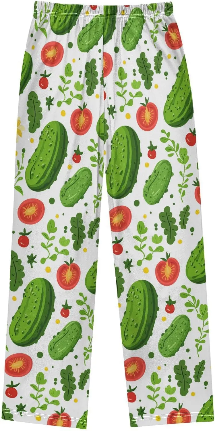Pajama Bottoms, Pajamas Long Pant Cucumber Tomato Lounge Wear Casual Sleep Pants Soft Pjs Sleepwear