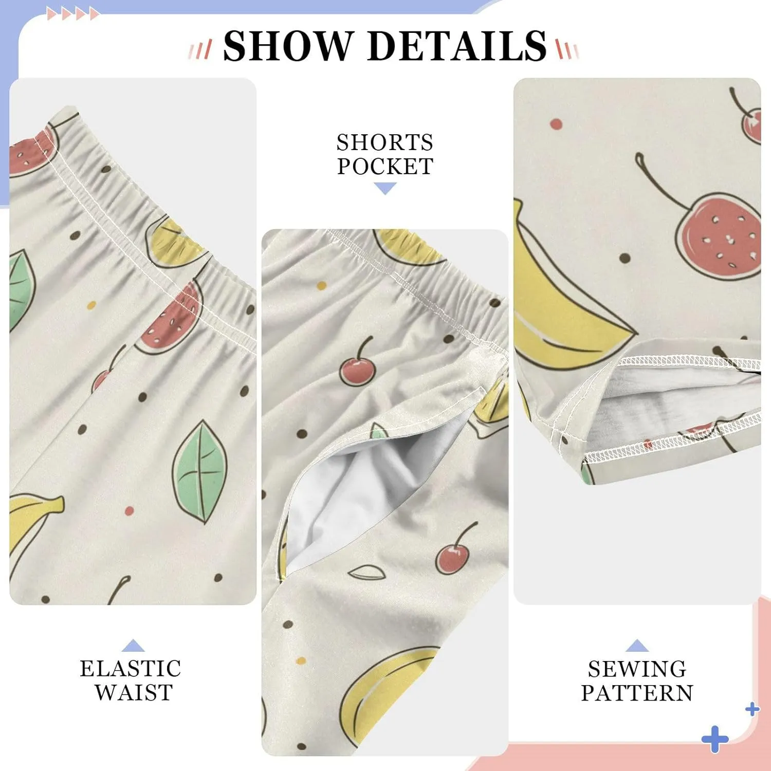 Pajama Bottoms, Pajamas Long Pant Cute Fruits Lounge Wear Casual Sleep Pants Soft Pjs Sleepwear