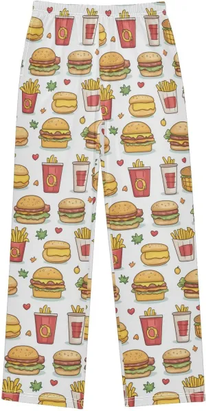 Pajama Bottoms, Pajamas Long Pant Fast Foods Lounge Wear Casual Sleep Pants Soft Pjs Sleepwear