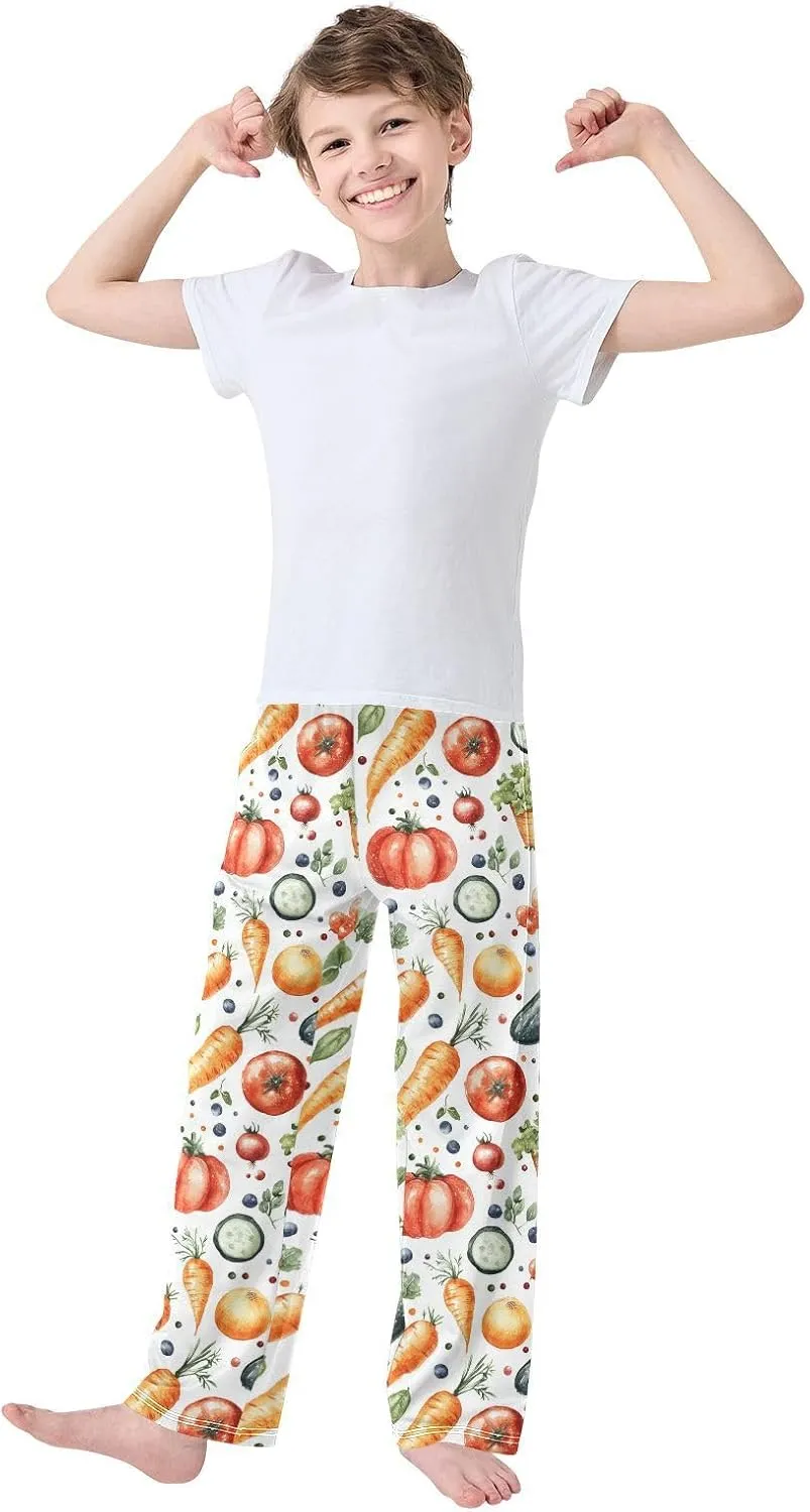 Pajama Bottoms, Pajamas Long Pant Watercolor Vegetables Lounge Wear Casual Sleep Pants Soft Pjs Sleepwear