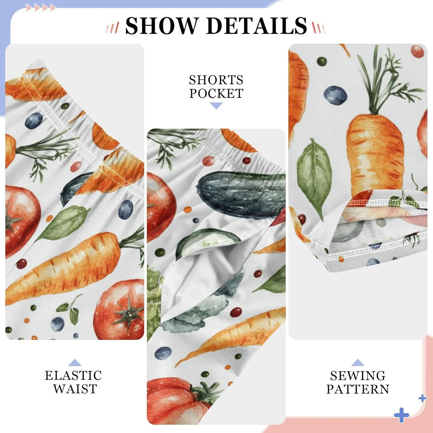Pajama Bottoms, Pajamas Long Pant Watercolor Vegetables Lounge Wear Casual Sleep Pants Soft Pjs Sleepwear