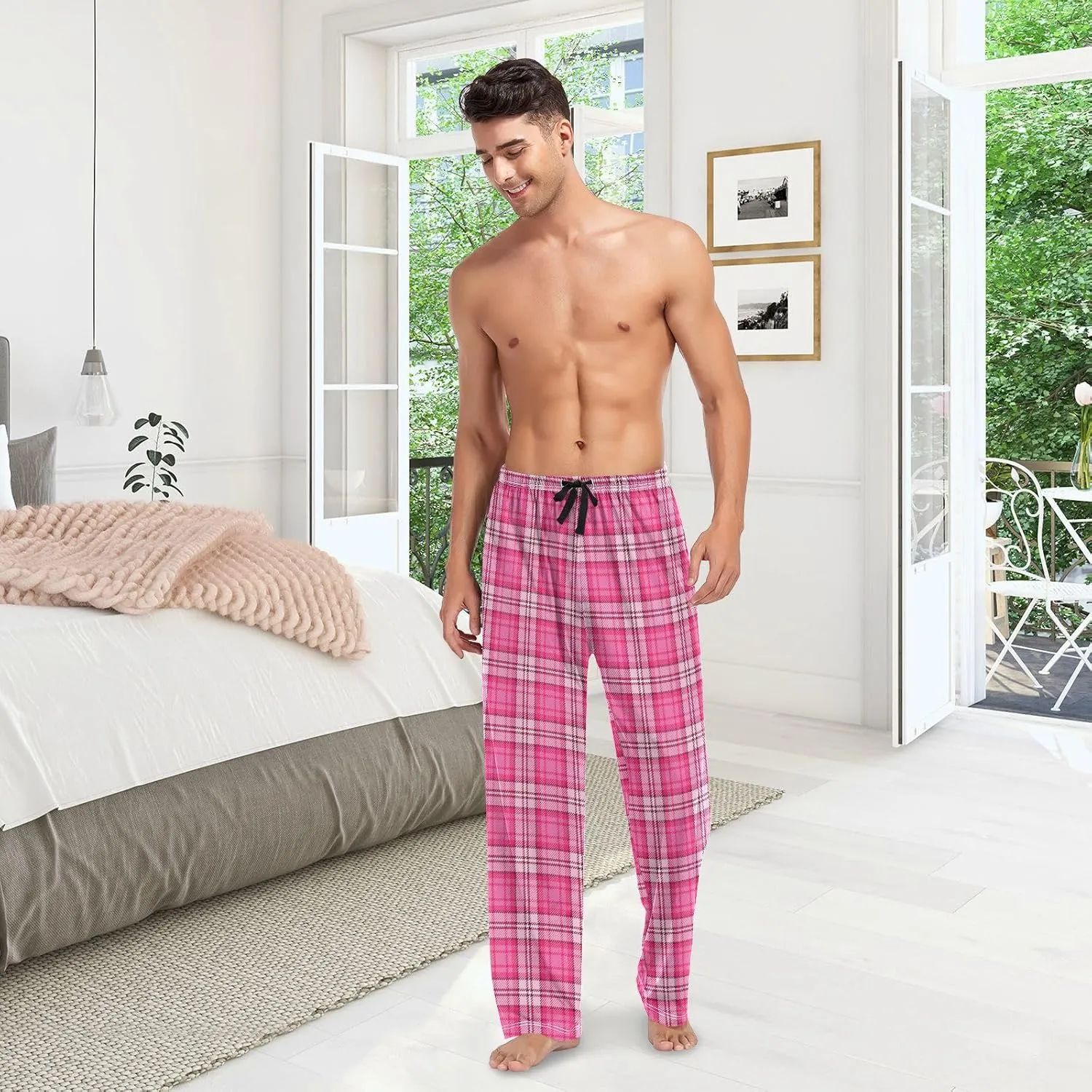 Pajama Pants for Men, Dinosaur Dino Animal Print Yellow Men's Separate Bottoms, Lounge Pants, Relaxed Sleep Pant