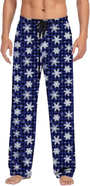 Pajama Pants for Men Mens Christmas Pajama Pants with Drawstring and Pockets Cotton Blend Flannel Plaid Lounge Pants