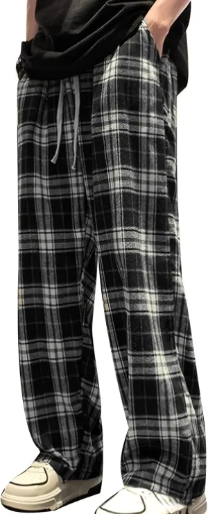 Pajama Pants for Men, Men's Separate Bottoms Warm Plaid Lounge Men's Pajama Bottoms Soft Sleep Pants