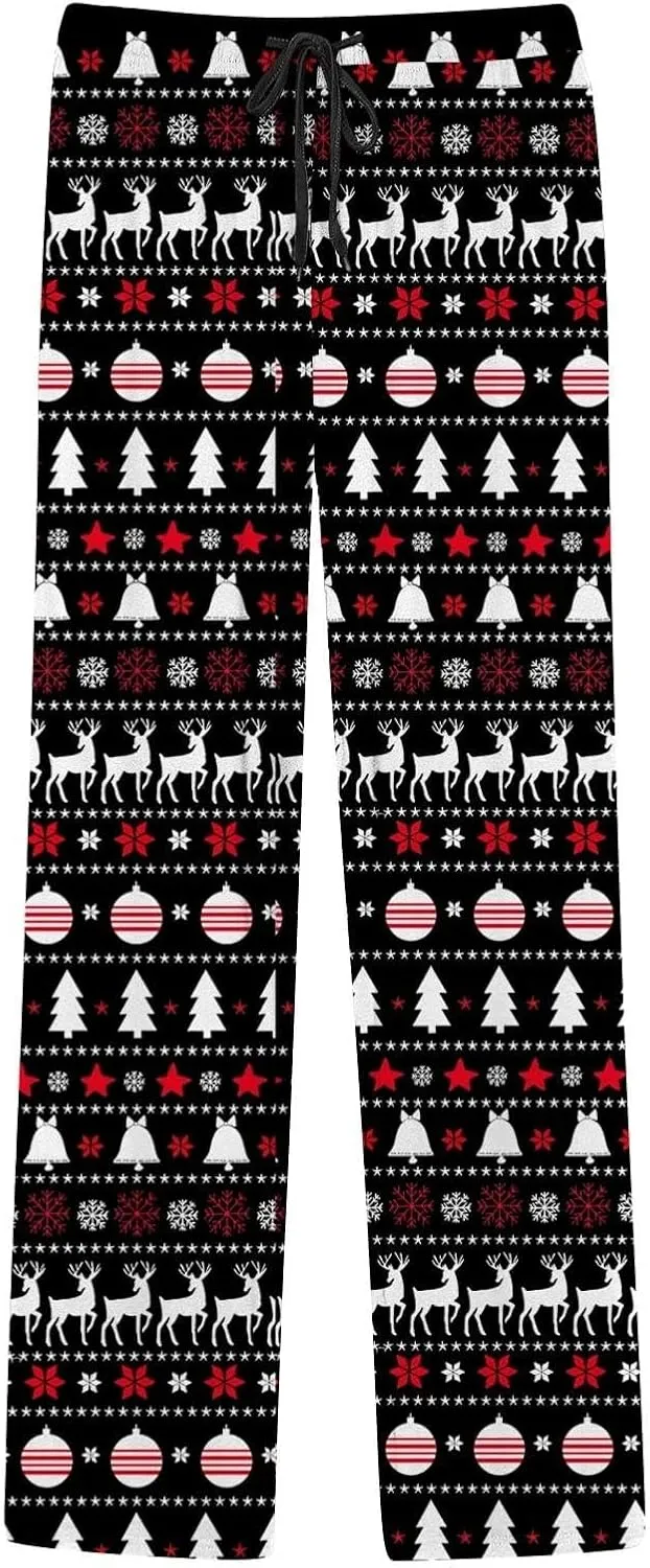 Pajama Pants for Men Men's Spring Summer Autumn and Winter Classic Fashion Leggings Plaid Waistband Sleep Pajama