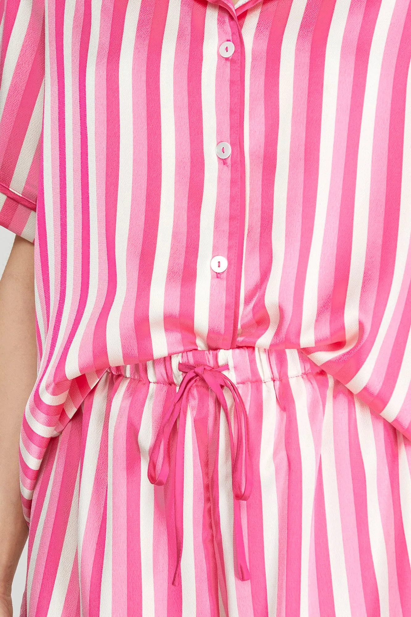 Pajama Short Set - Pink Stripe