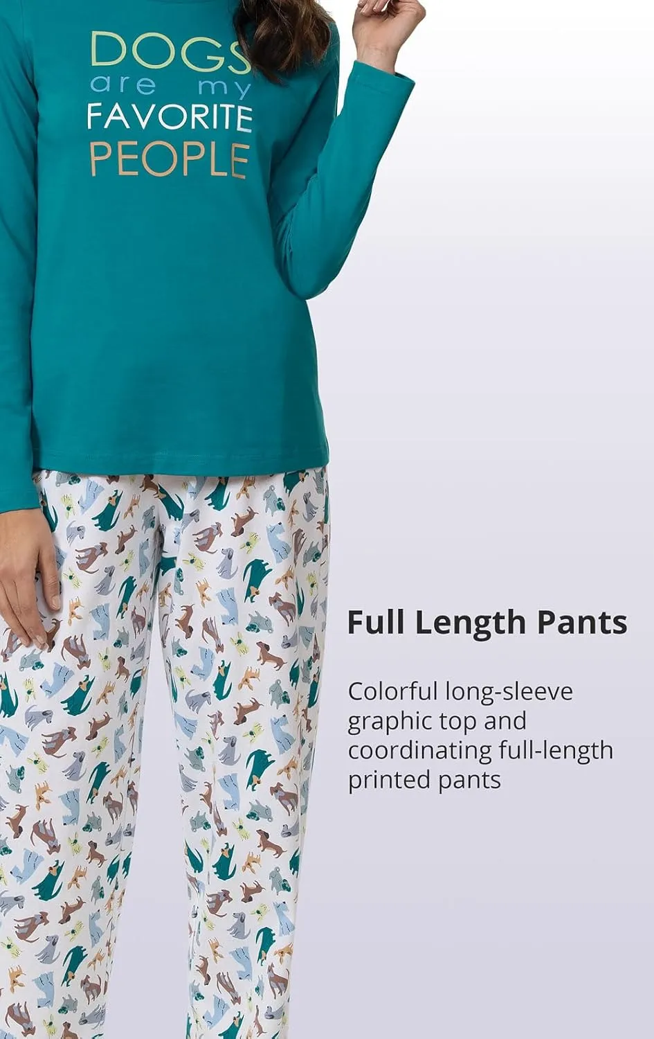 PajamaGram Pajamas for Women - Women's Pajamas, Graphic Top, 100% Cotton