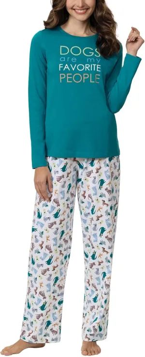 PajamaGram Pajamas for Women - Women's Pajamas, Graphic Top, 100% Cotton