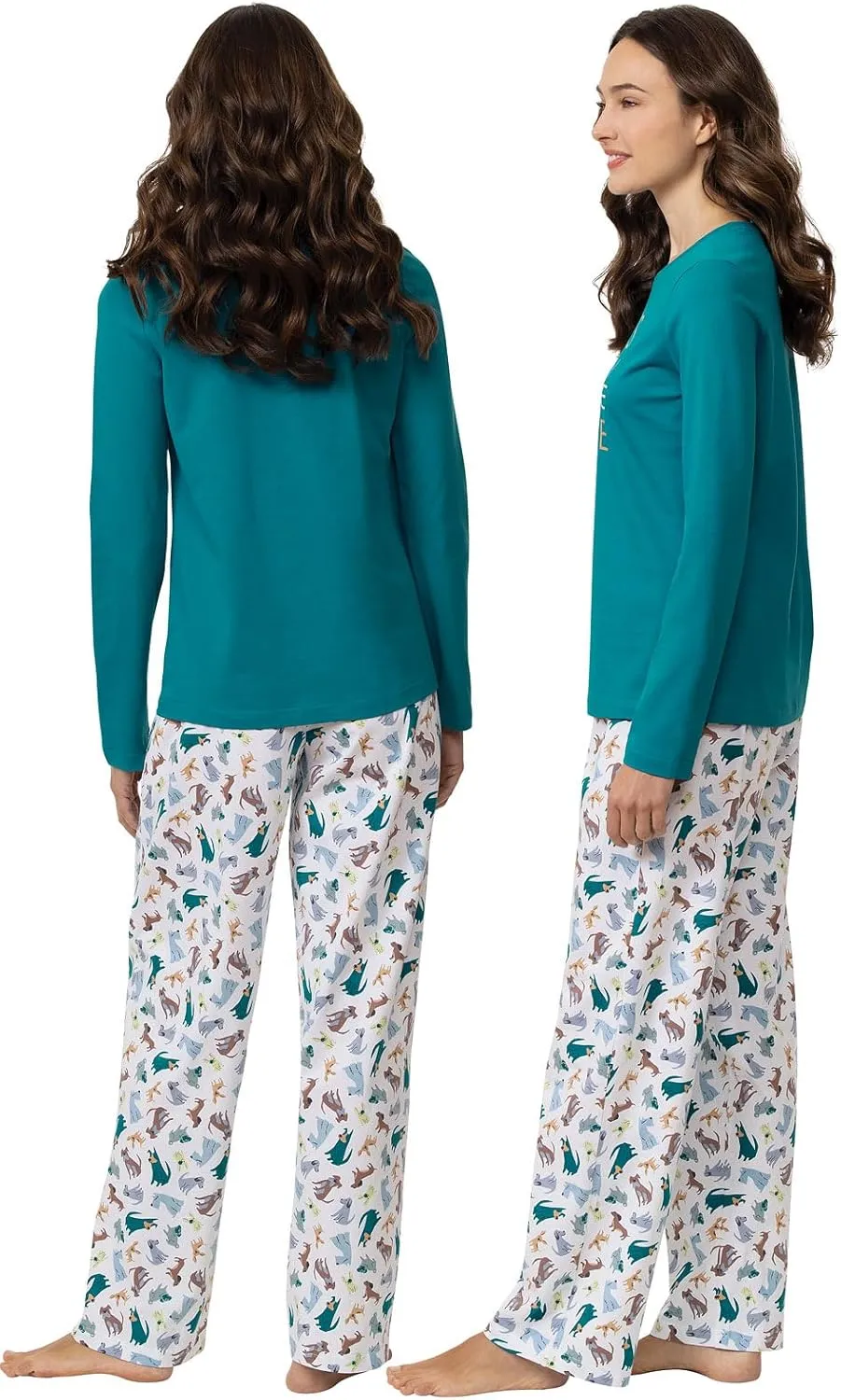 PajamaGram Pajamas for Women - Women's Pajamas, Graphic Top, 100% Cotton