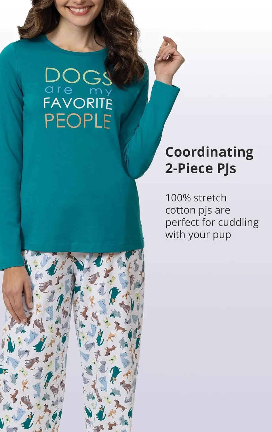 PajamaGram Pajamas for Women - Women's Pajamas, Graphic Top, 100% Cotton
