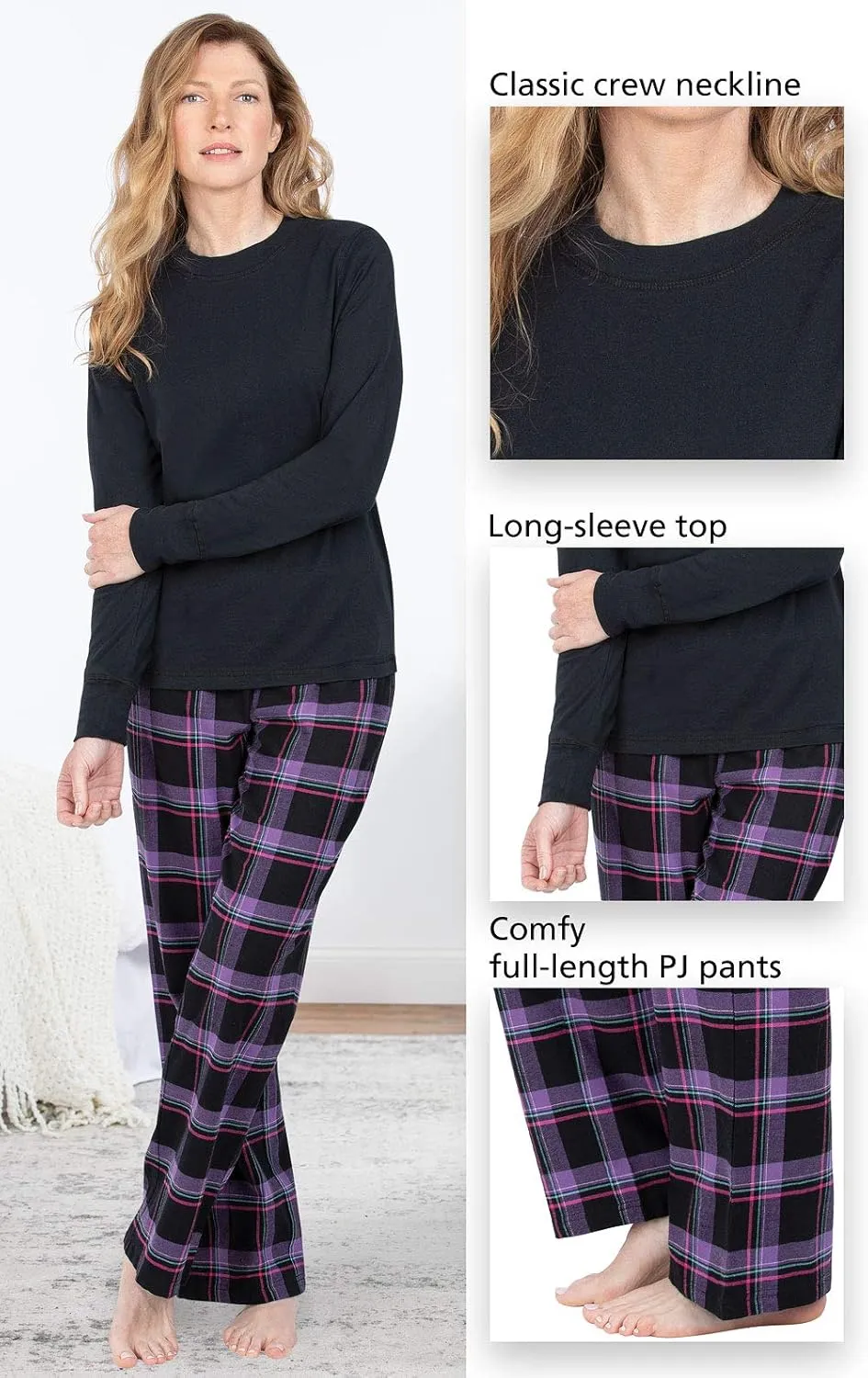 PajamaGram Winter Pajamas For Women - Plaid PJs Flannel Pants