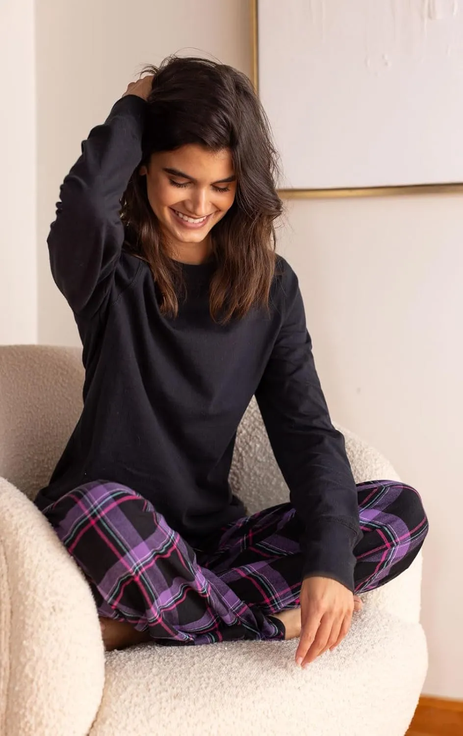 PajamaGram Winter Pajamas For Women - Plaid PJs Flannel Pants