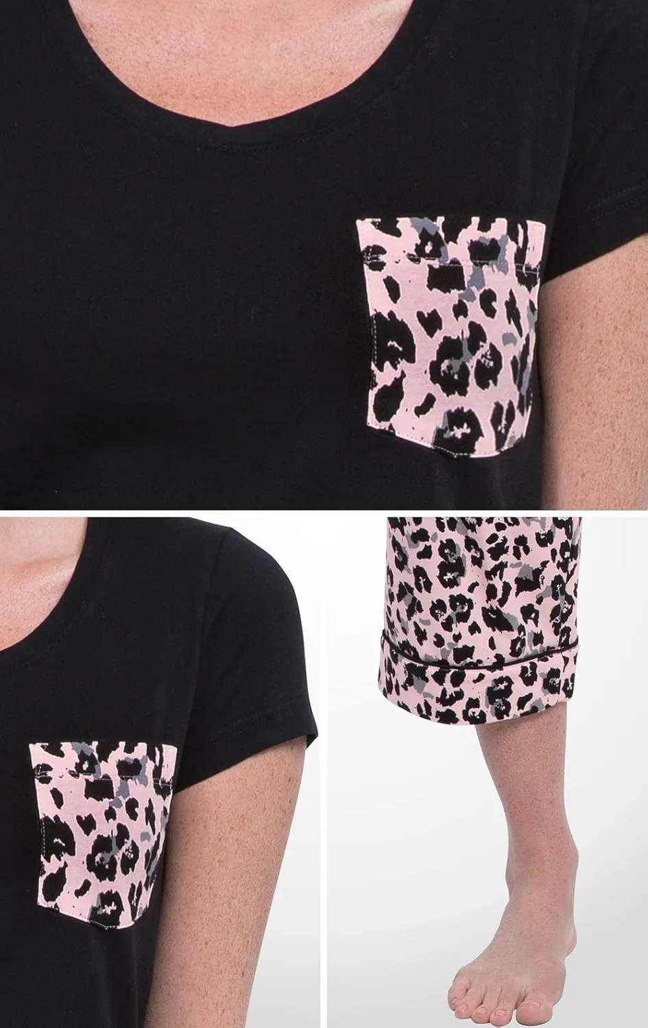PajamaGram Womens PJs Sets - Ladies Pajamas Capris 100% Cotton