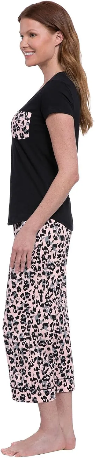 PajamaGram Womens PJs Sets - Ladies Pajamas Capris 100% Cotton