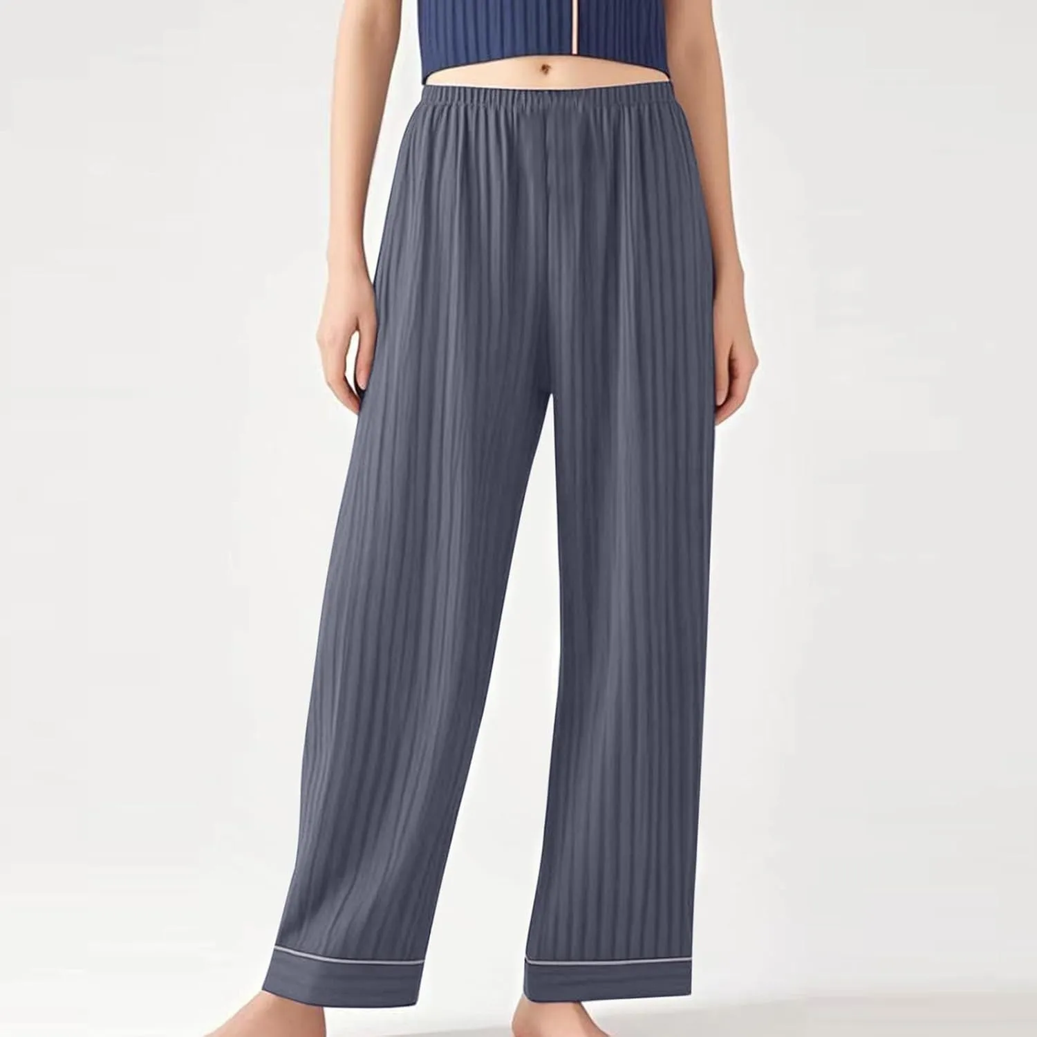 Pajamas for Women Set Women's Pajama Pants Wide Leg Yoga Pant Lounge Drawstring Stretch Plaid Pj