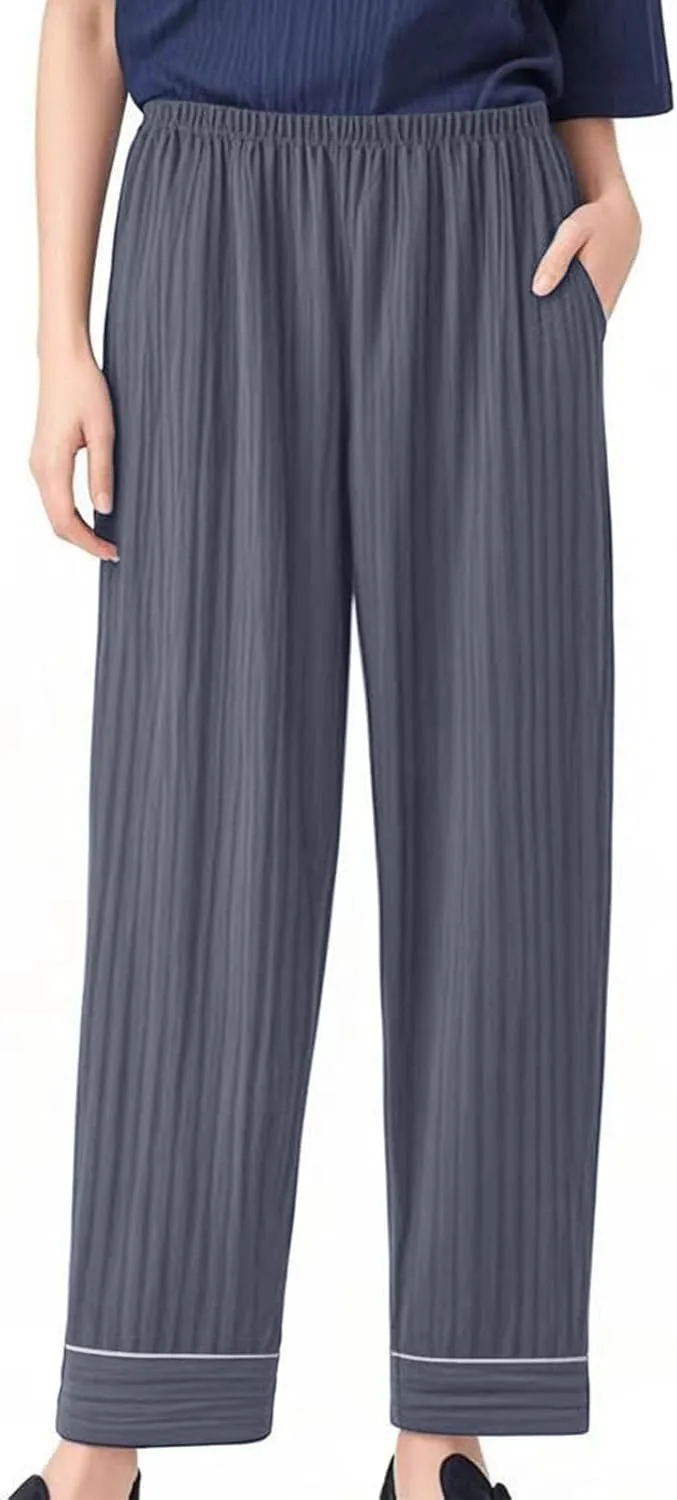 Pajamas for Women Set Women's Pajama Pants Wide Leg Yoga Pant Lounge Drawstring Stretch Plaid Pj
